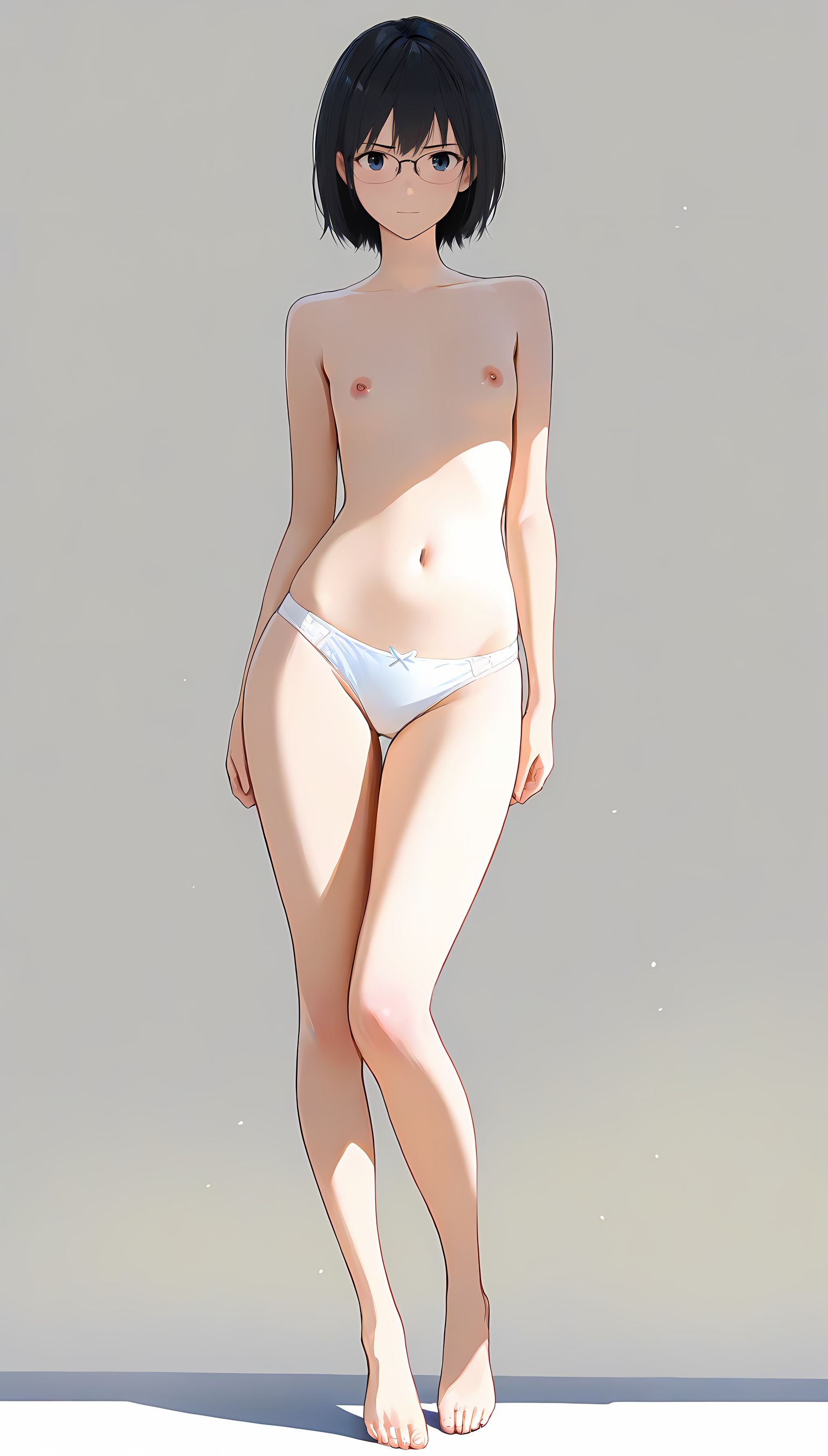 【AIエロ画像】Tシャツ着た微乳お姉さんの丸出し乳首に我慢できない！
