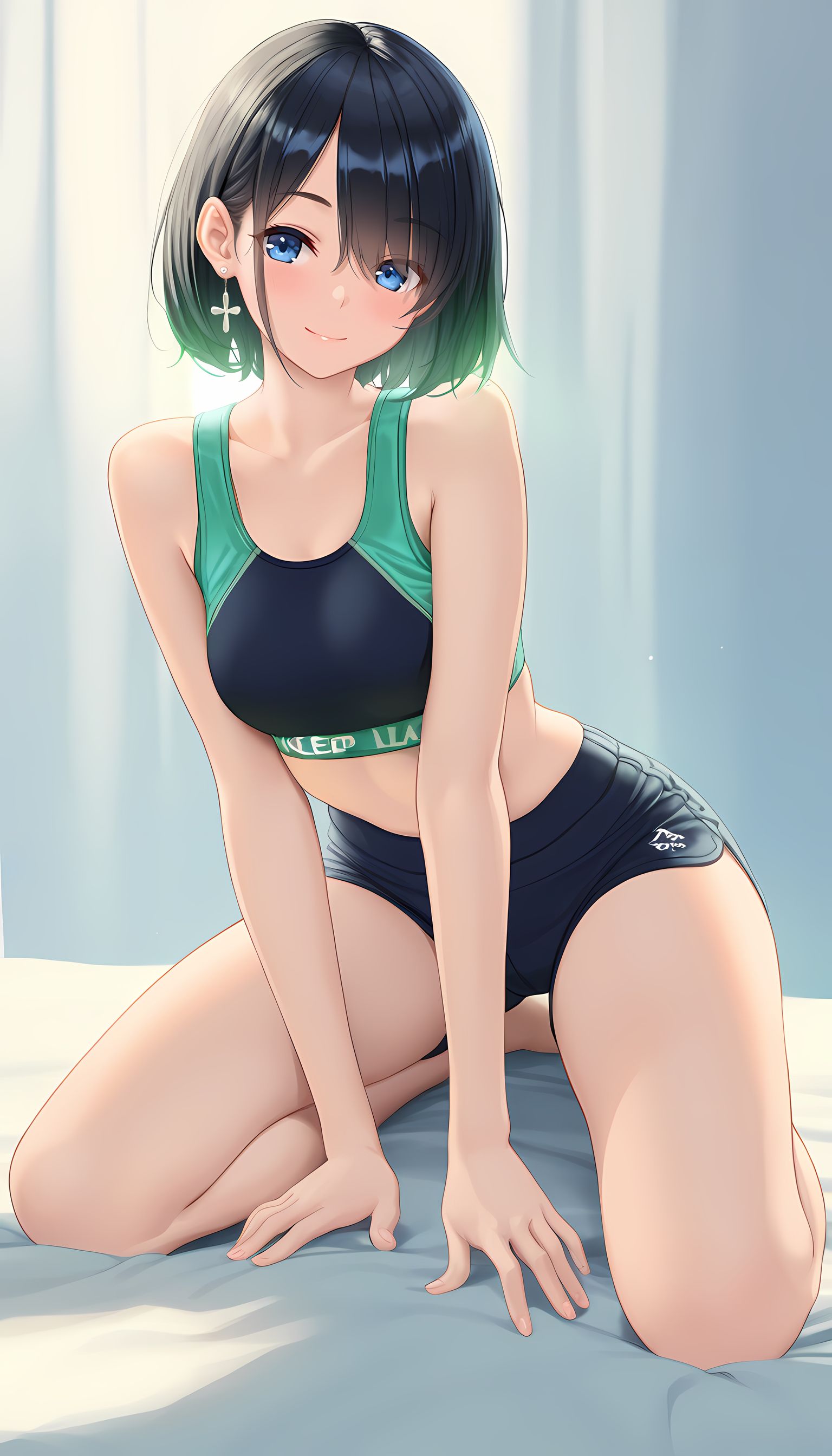 【AIエロ画像】ムラムラするスポブラ娘の膝上デカ尻！巨乳がハミ出し、もっちりお尻がキュッと جمعま