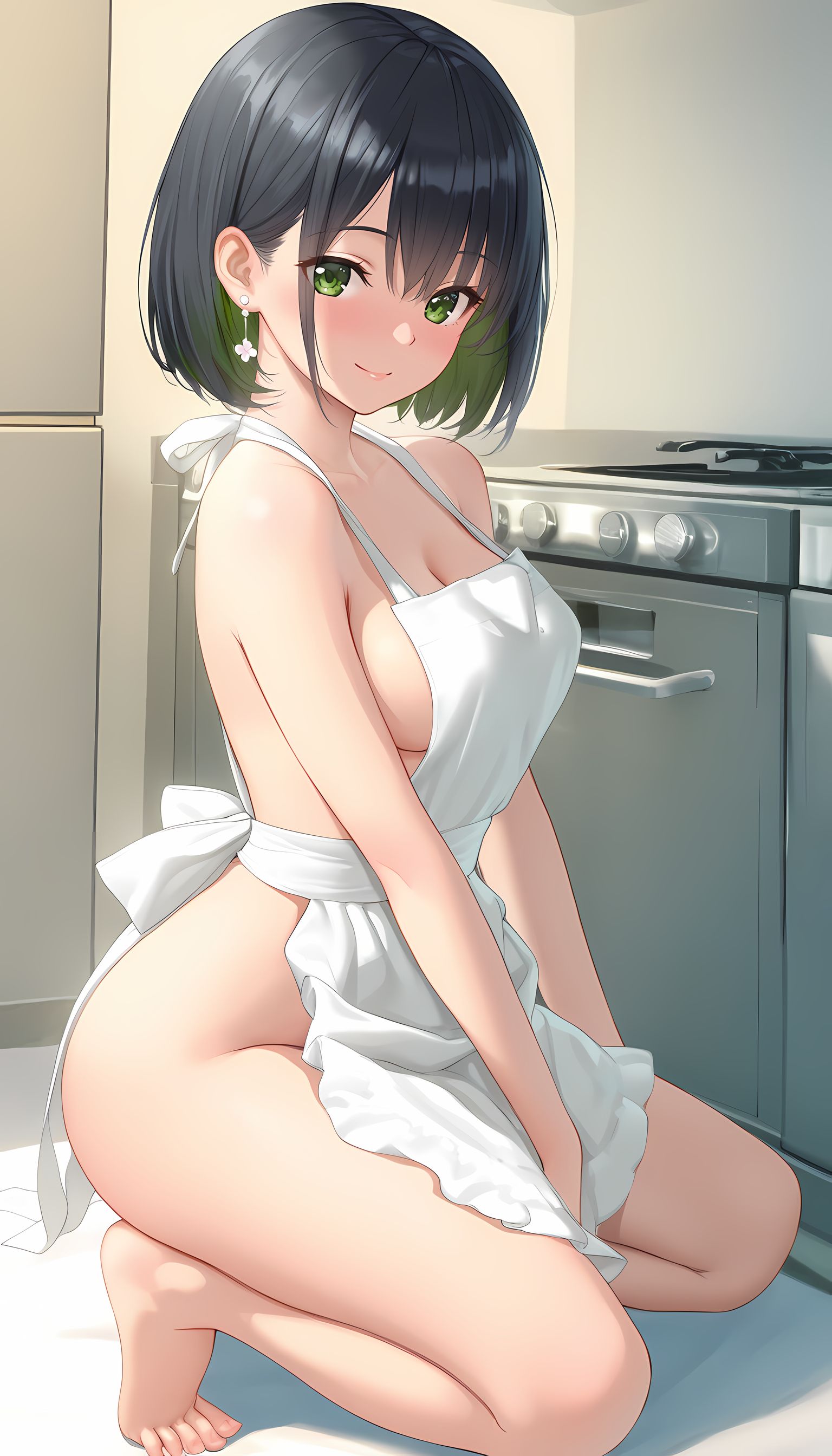 【翠乃もえ】もえちゃんの裸エプロンがエロすぎて家事手伝ってくれる気分！
